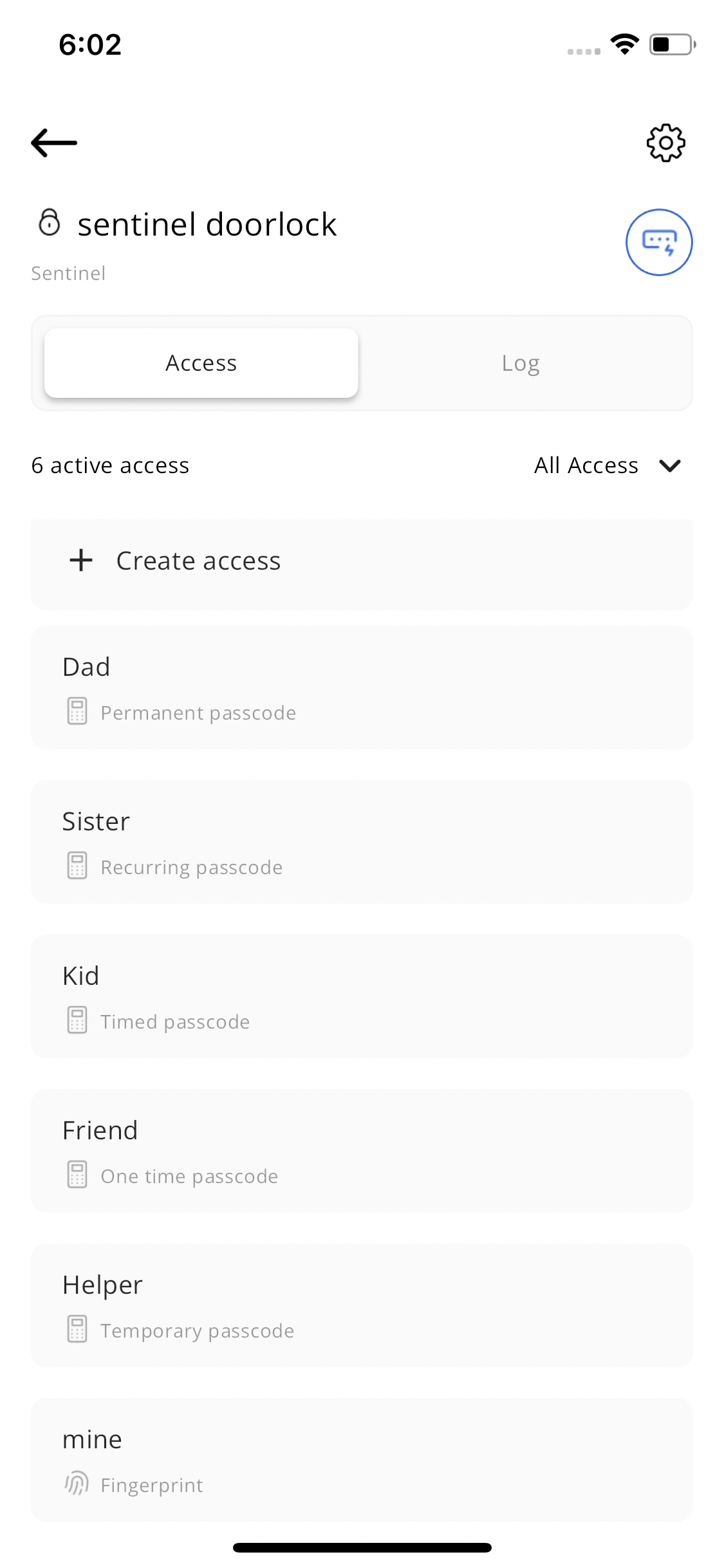 Door lock types of access