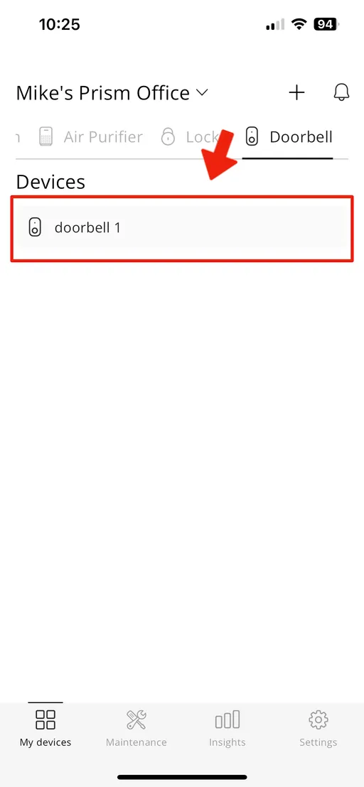 Doorbell settings 1